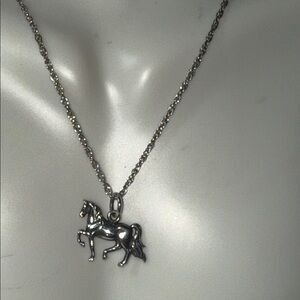 Retired James Avery 925 Silver Horse Charm Necklace